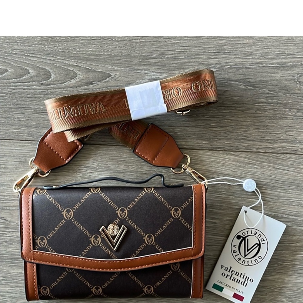 Valentino By Mario Valentino Black and Brown Crossbody Bag